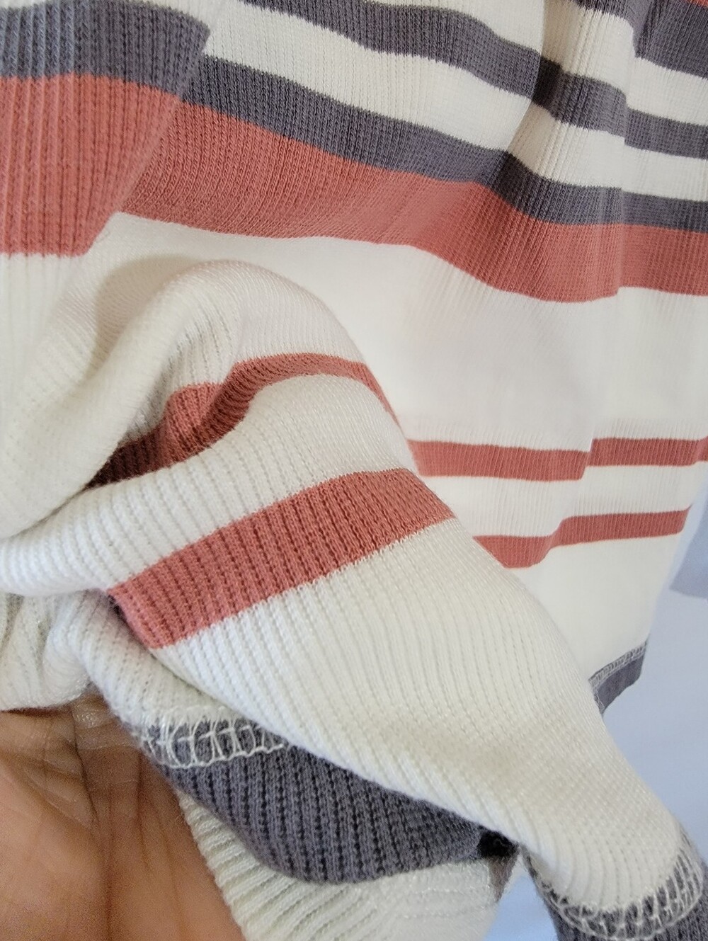 Harley-Davidson Womens Striped Henley Shirt Sz M Long Sleeve Logo Biker Moto Y2K - Picture 10 of 12